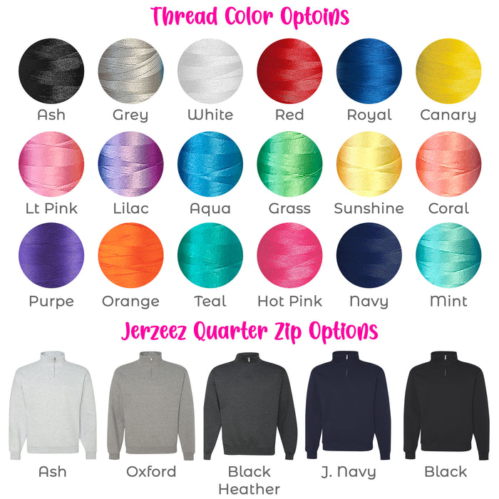 Coquette Bow & Name 1/4 Zip Sweatshirt