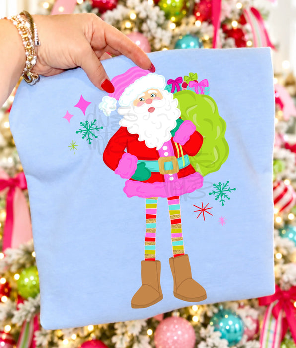 Santa Log Leg DTF Transfer