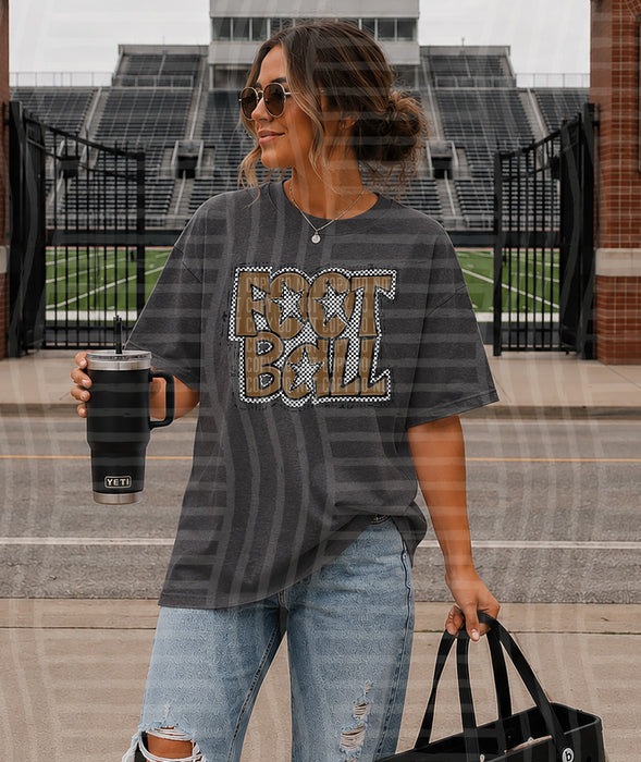Preppy Checker Football: Brown DTF Transfer