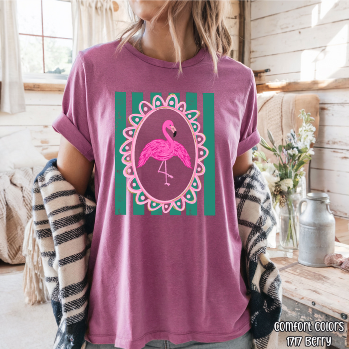 Scalloped Flamingo DTF Transfer