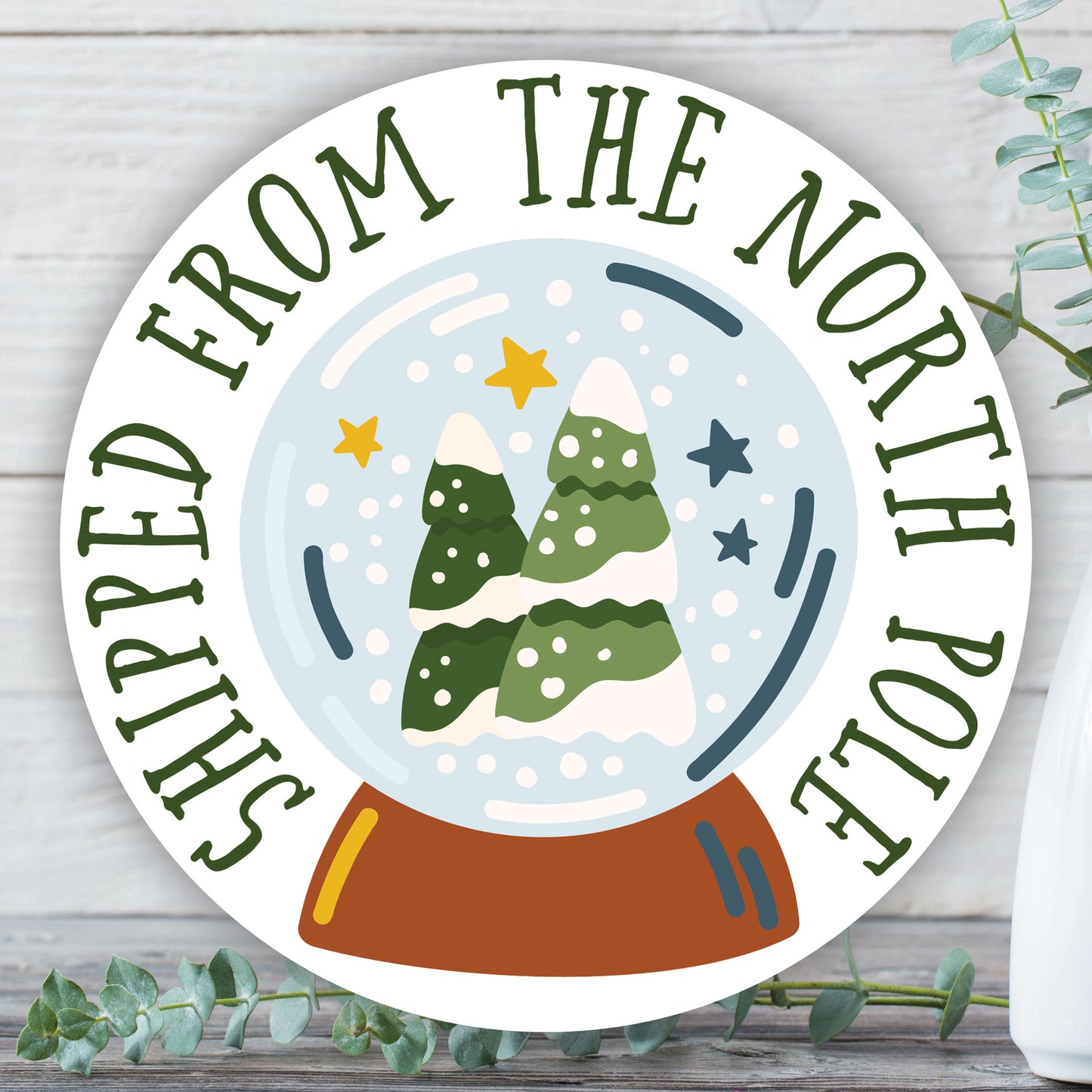 Shipped From The North Pole Sticker