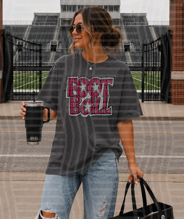 Preppy Checker: Maroon DTF Transfer