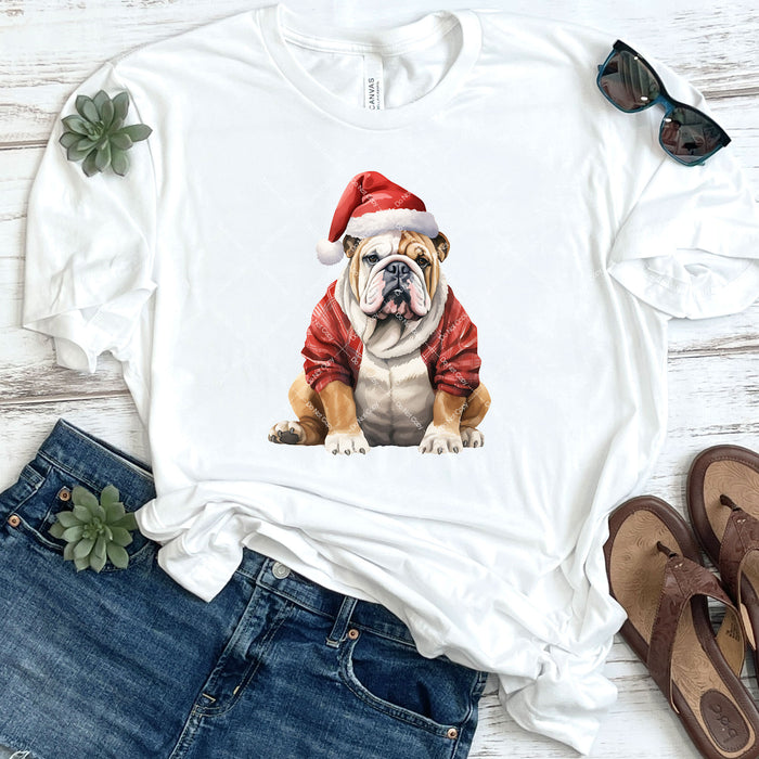 Christmas Bulldog DTF