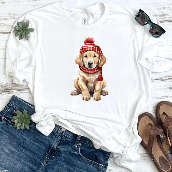 Christmas Golden Retriever Puppy DTF