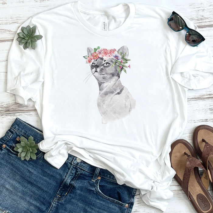 Floral Kitty DTF