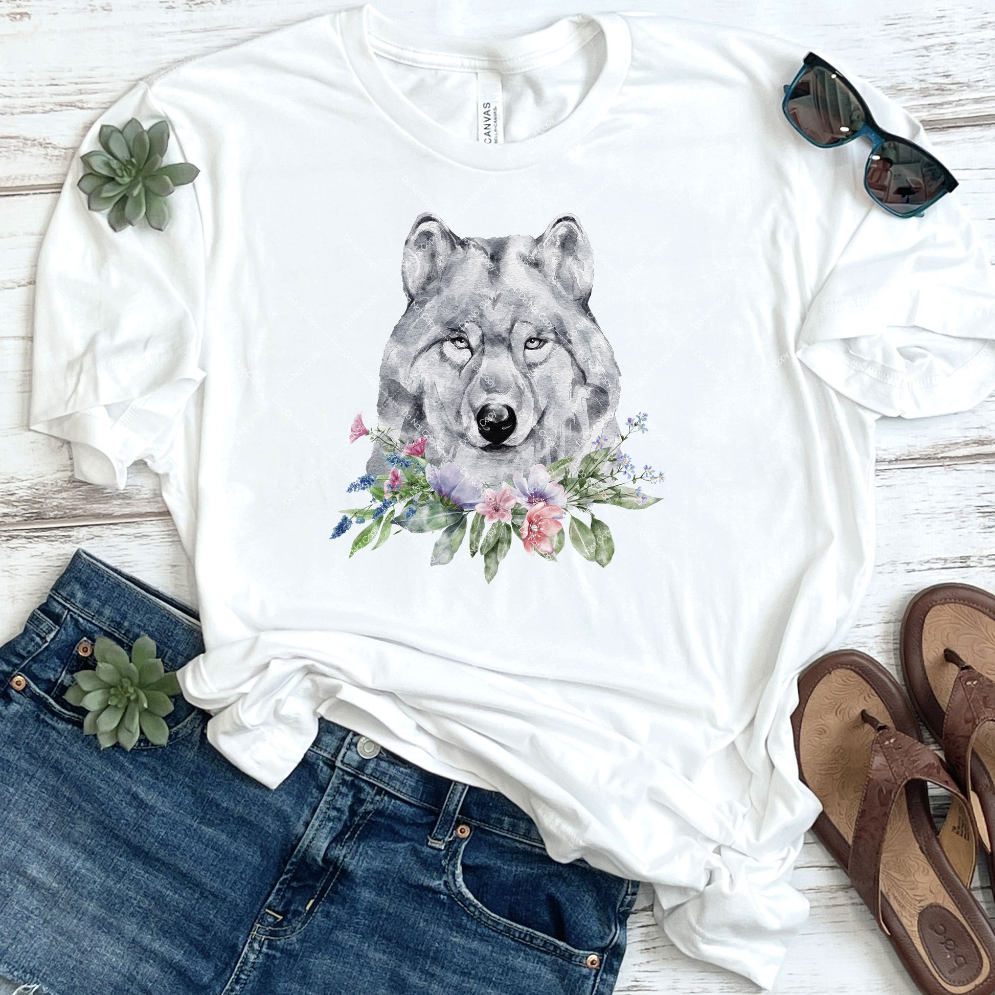 Floral Wolf DTF – Sunny Daze Transfers
