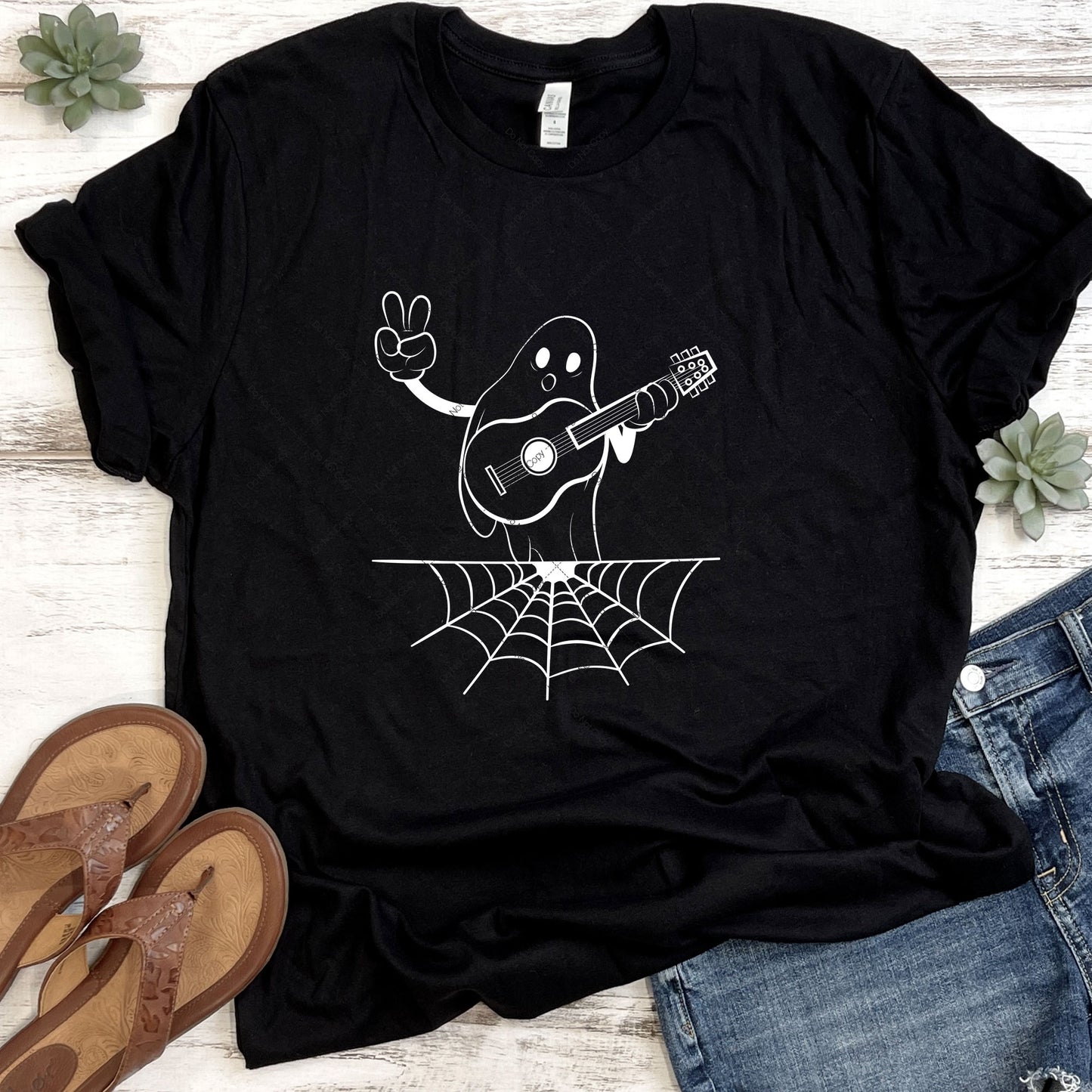 Guitar Playing Ghost DTF