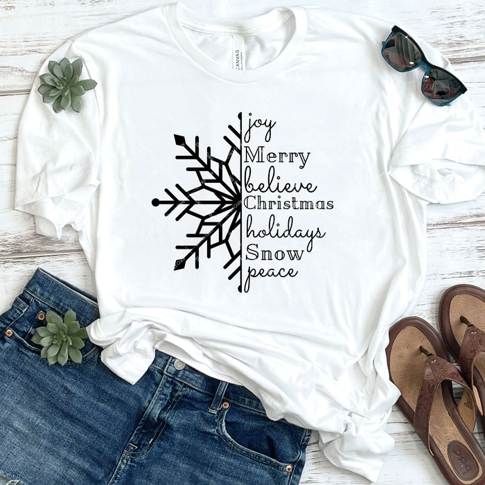 Merry Christmas Snowflake DTF