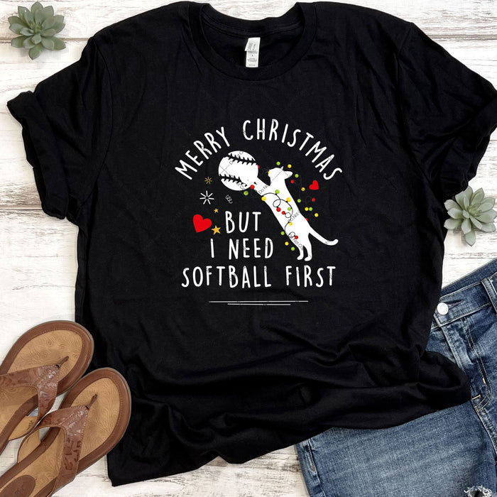 Merry Christmas But Softball First DTF