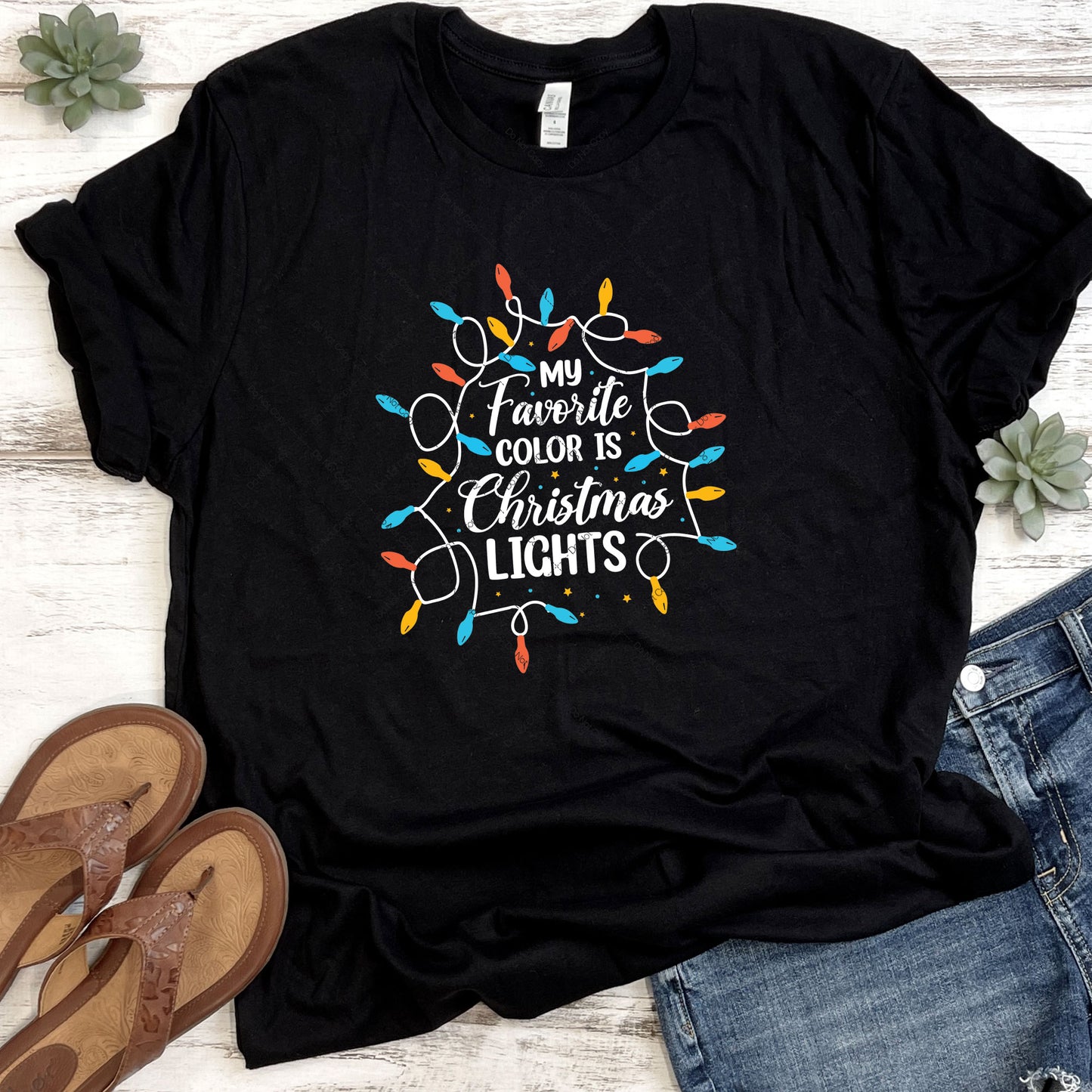 My Favorite Color Is Christmas Lights DTF