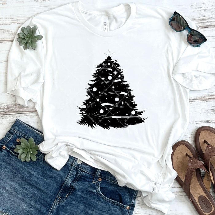 Black & White Christmas Theme DTF