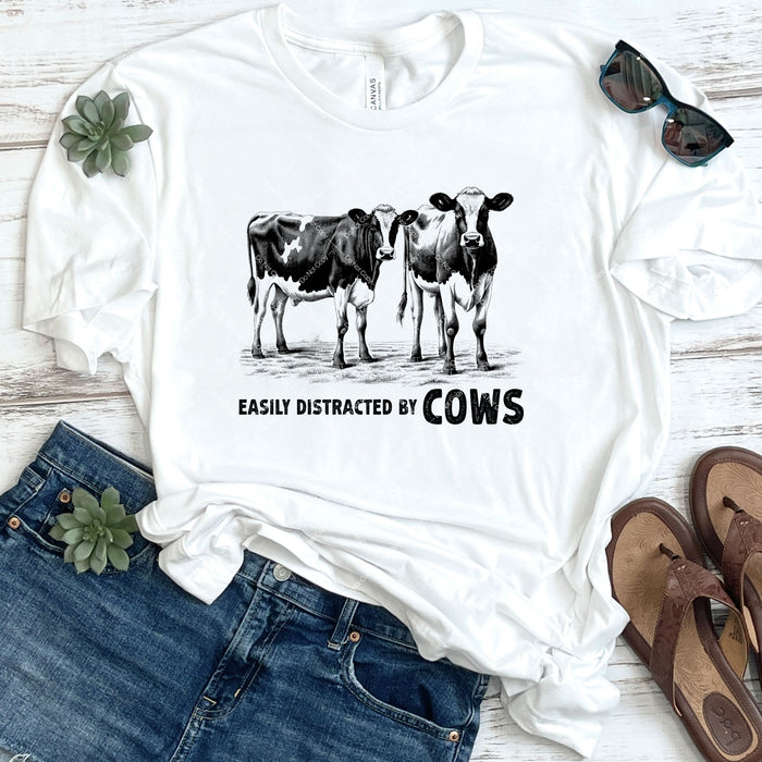 Easily Distracted By Cows DTF Transfer