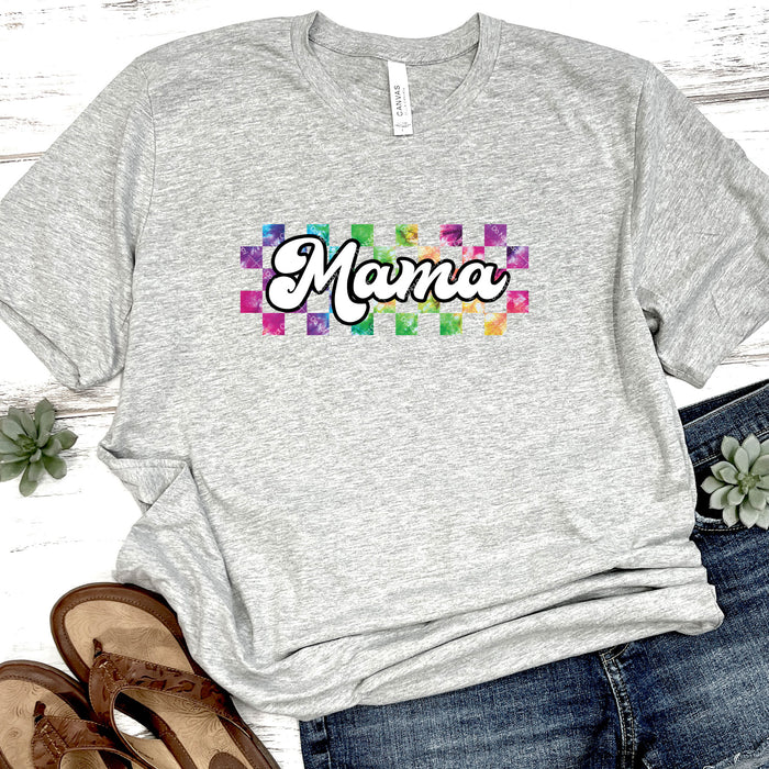 Tie Dye Checkered Mama DTF Transfer
