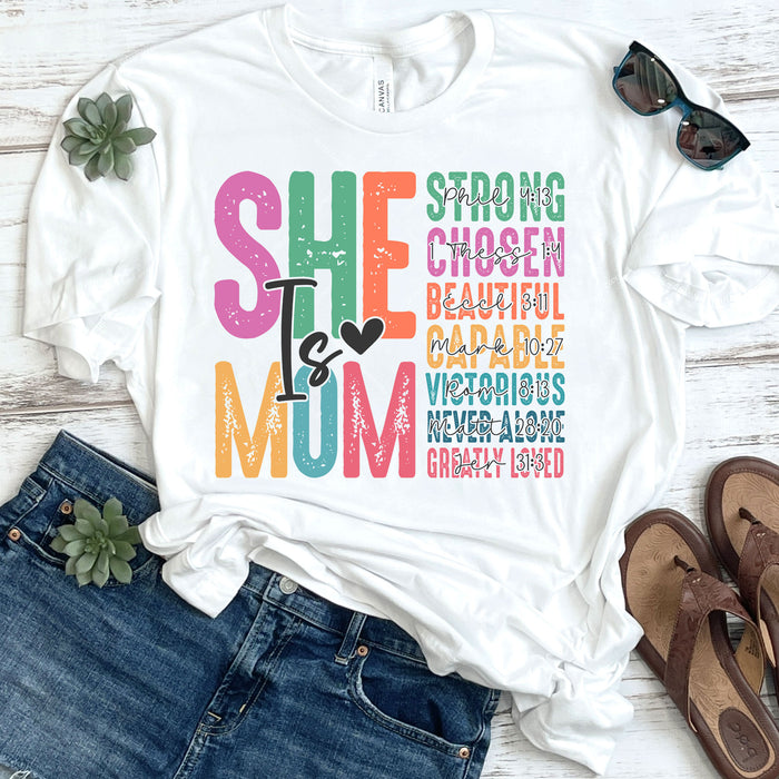 She Is Mom Bible Verses DTF Transfer