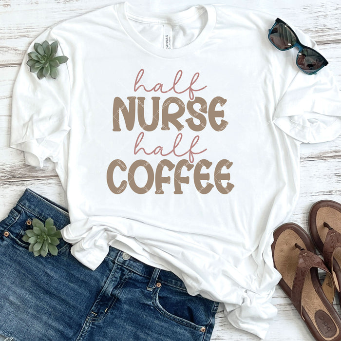 Half Nurse Half Coffee DTF Transfer