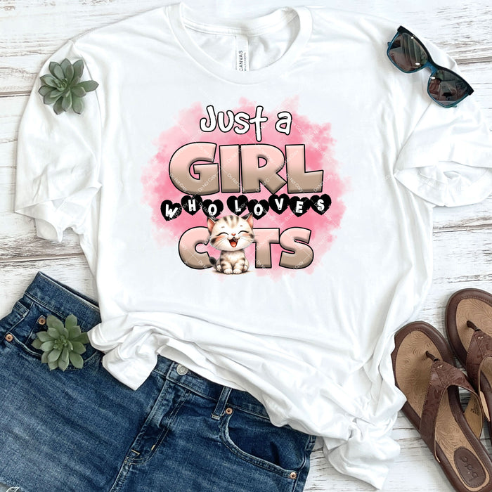 Just A Girl Who Loves Cats DTF Transfer