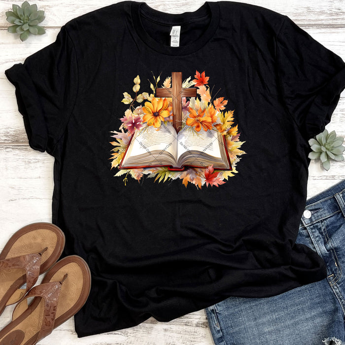 Fall Season Bible & Cross DTF Transfer
