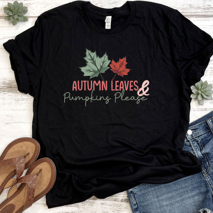 Autumn Leaves & Pumpkin Please DTF Transfer