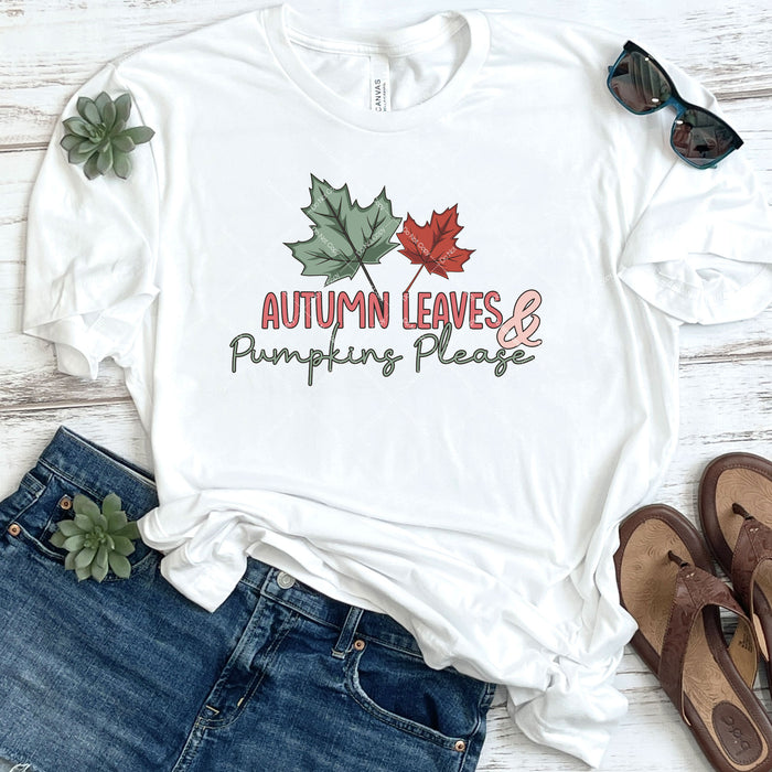 Autumn Leaves & Pumpkin Please DTF Transfer