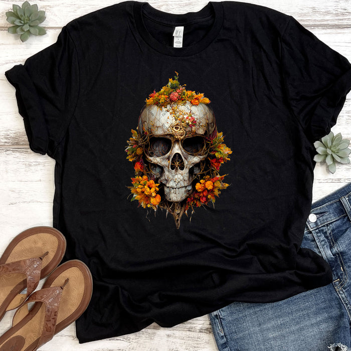 Dark & Mysterious Fall Skull DTF Transfer