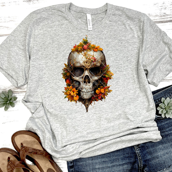 Dark & Mysterious Fall Skull DTF Transfer