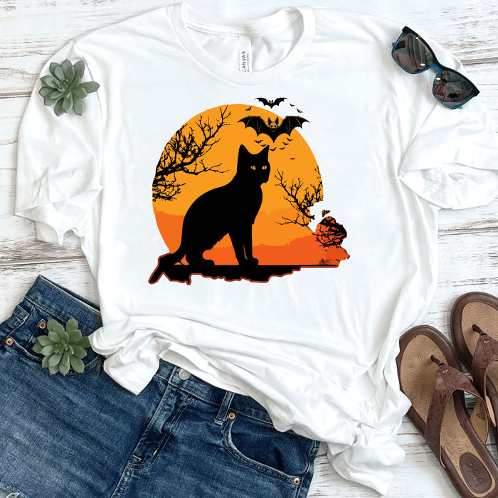 Spooky Black Cat DTF Transfer