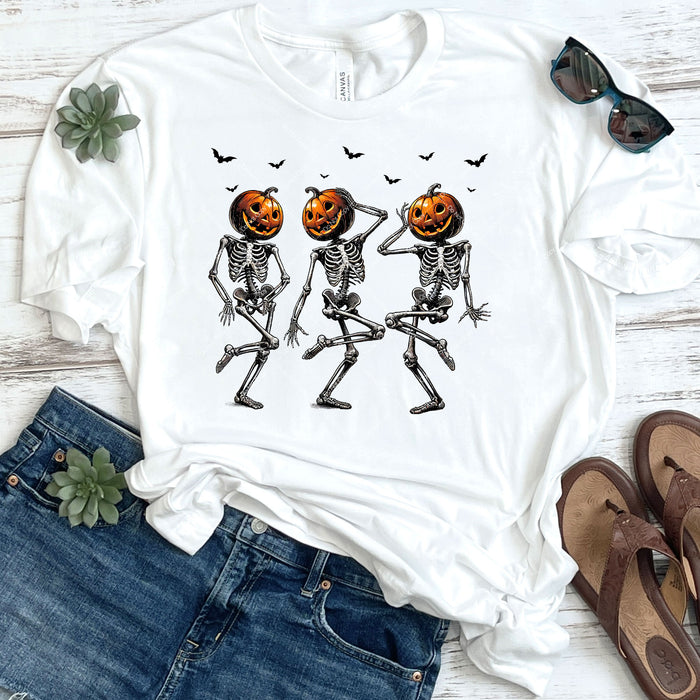 Dancing Pumpkin Head Skeletons DTF Transfer