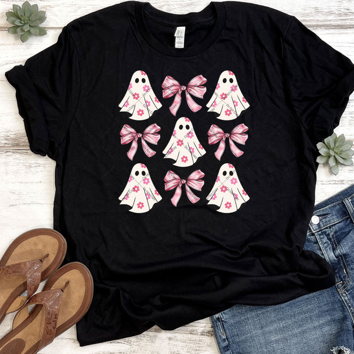 Cute Ghosts With Pink Bows DTF Transfer