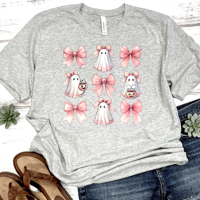 Cute Ghosts With Pink Bows DTF Transfer