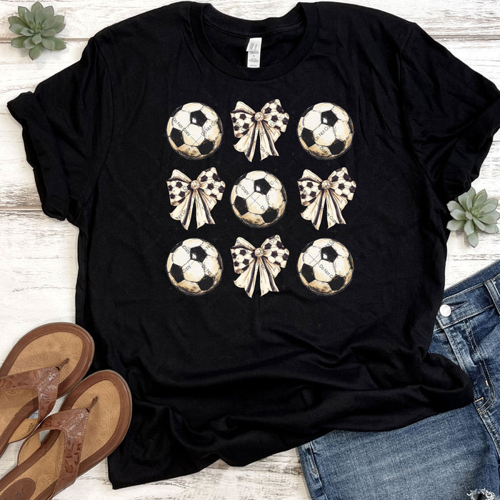 Soccer Balls & Coquette Bows DTF Transfer
