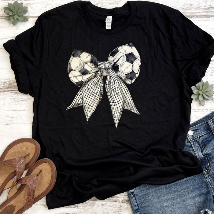 Soccer Themed Coquette Bow DTF Transfer