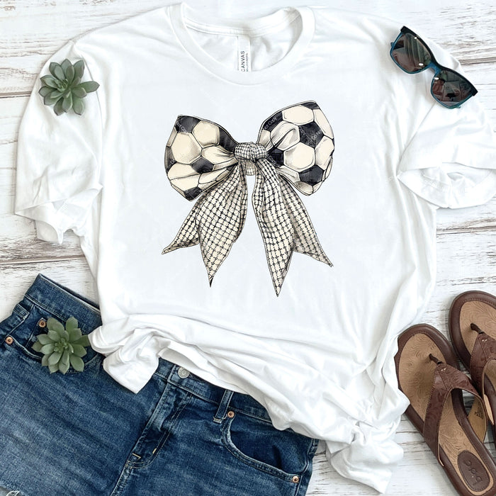 Soccer Themed Coquette Bow DTF Transfer