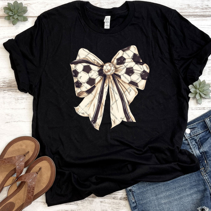 Soccer Themed Coquette Bow DTF Transfer