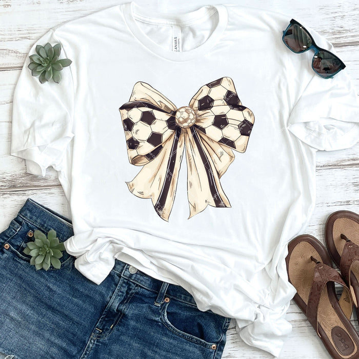 Soccer Themed Coquette Bow DTF Transfer