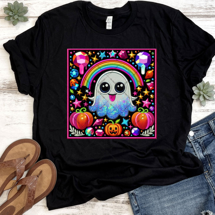 Sparkling Rainbow Ghost DTF Transfer