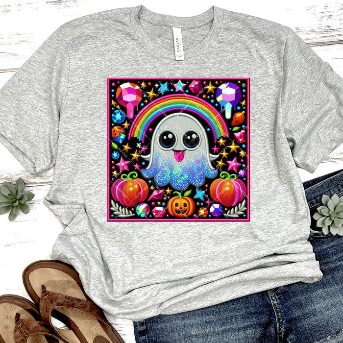 Sparkling Rainbow Ghost DTF Transfer