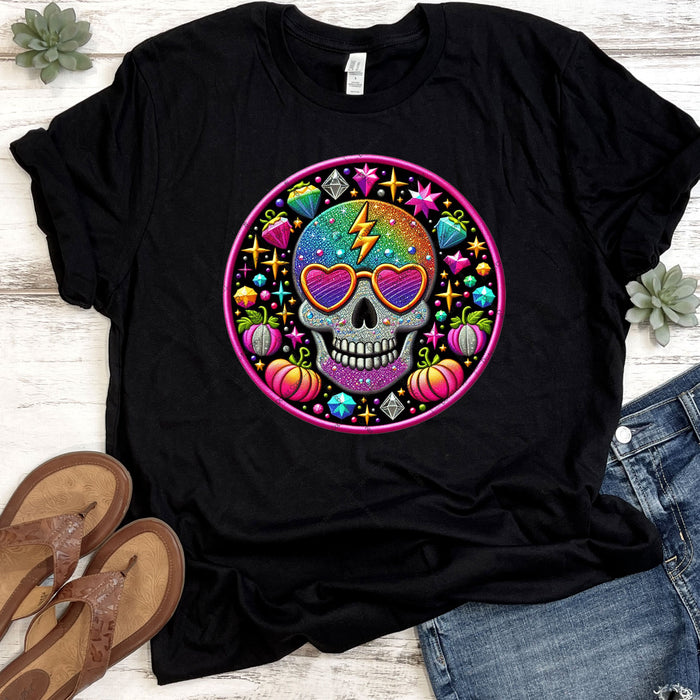 Bejeweled Skull DTF Transfer