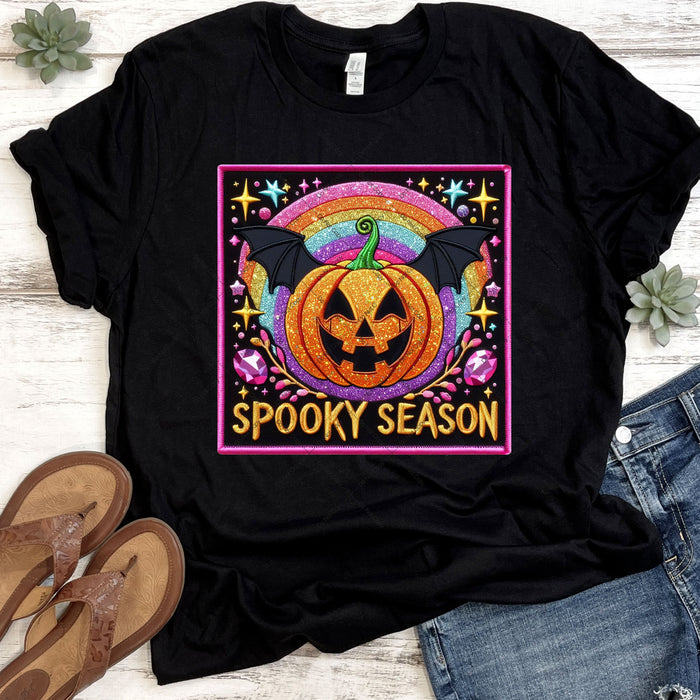 Spooky Season Jack-O-Lantern Bat DTF Transfer