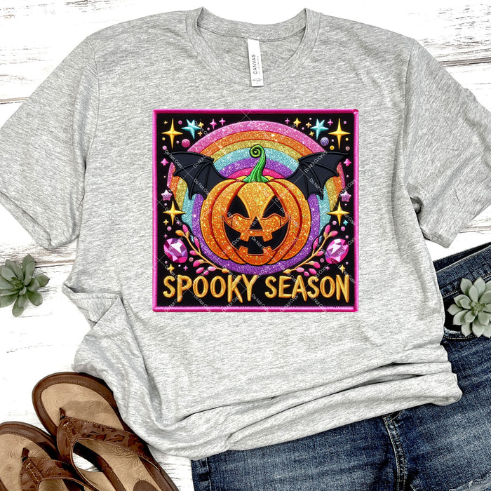 Spooky Season Jack-O-Lantern Bat DTF Transfer