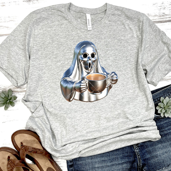 Metallic Halloween Ghost DTF Transfer