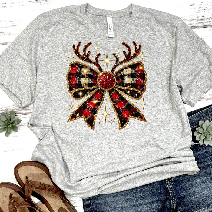 Reindeer Christmas Bow DTF Transfer
