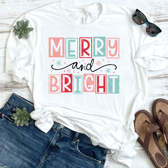 Merry and Bright DTF Transfer