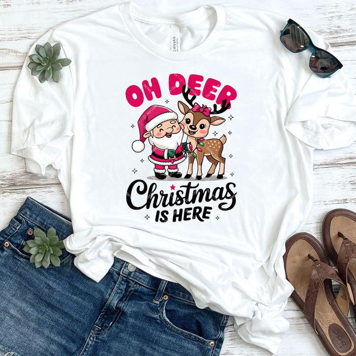 Oh Deer Christmas Is Here DTF Transfer