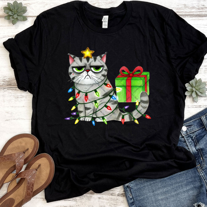 Grumpy Christmas Cat DTF Transfer