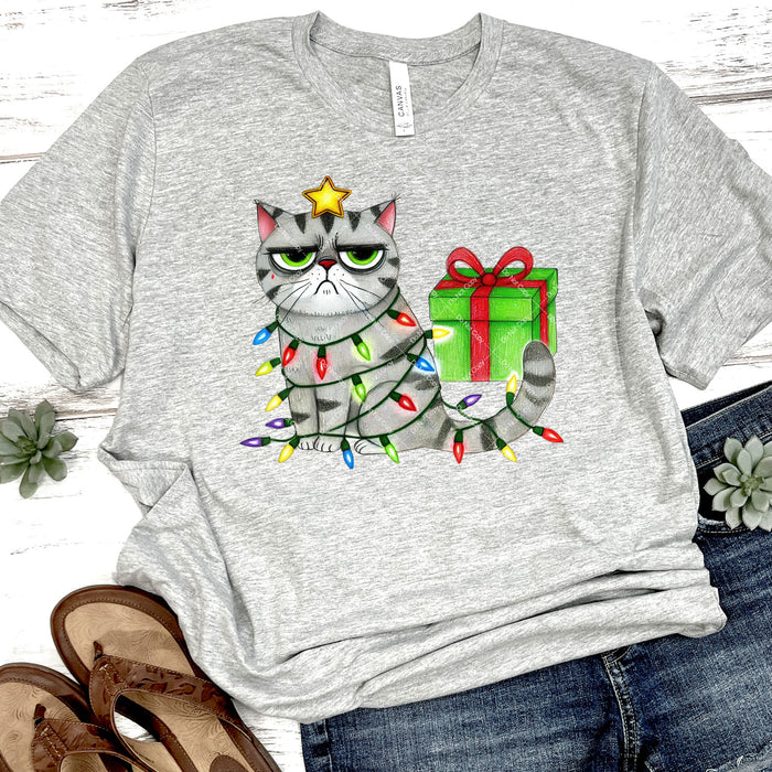 Grumpy Christmas Cat DTF Transfer