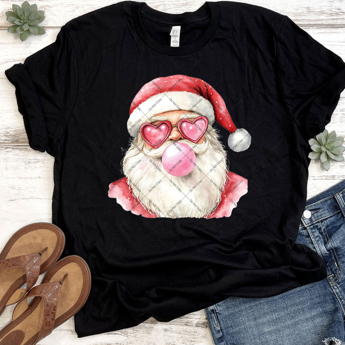 Santa With Love Glasses DTF Transfer