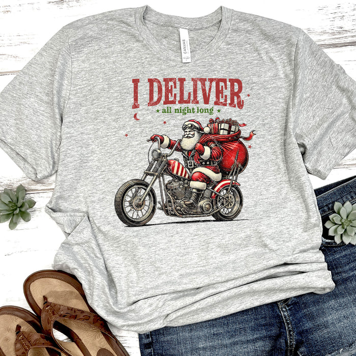Biker Santa Delivers All Night Long DTF Transfer