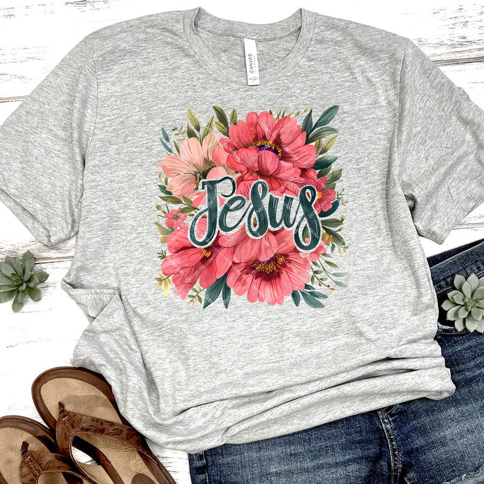 Jesus Floral Design DTF Transfer