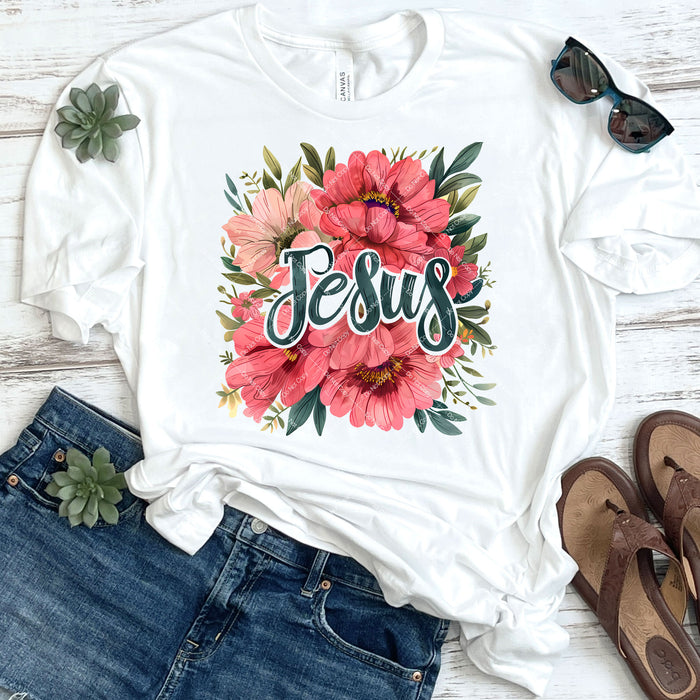 Jesus Floral Design DTF Transfer