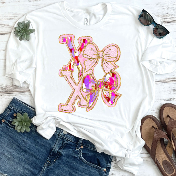 Hugs & Kisses Valentine Bows DTF Transfer
